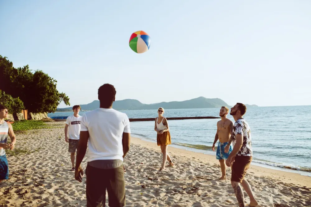 Jeux de plage près de L'etang Salé